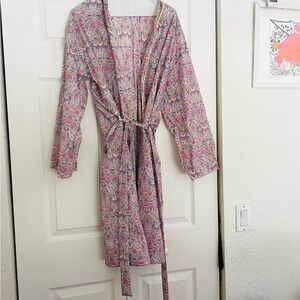 Anthropologie LIBERTY OF LONDON Wildflowers Cotton Bathrobe.